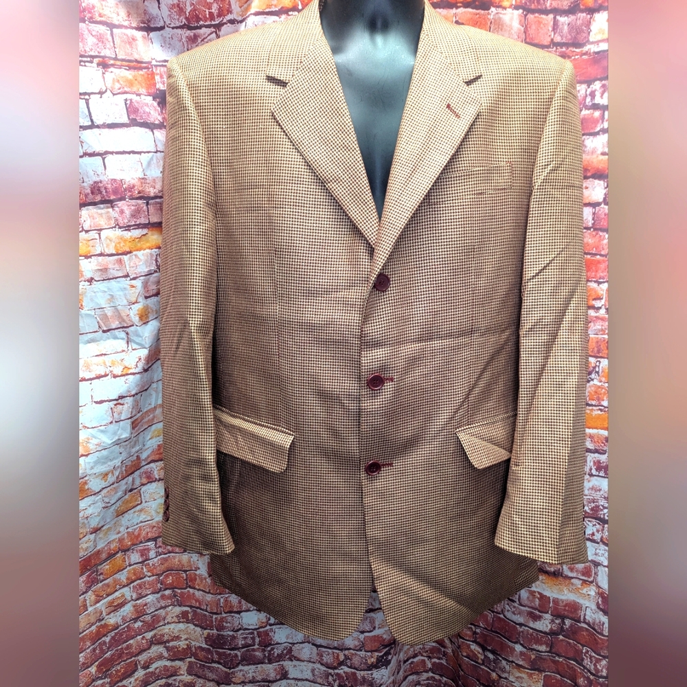 Dawahares Silk And Wool Houndstooth Vintage Blazer